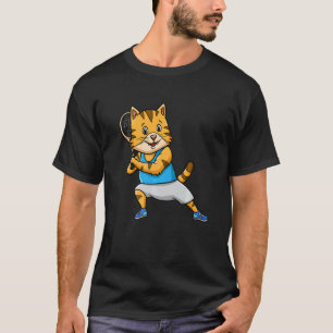 Tennis Racket Sports Cat Whisperer Kitty Meow T-Shirt