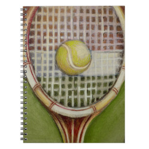 Tennis Racket with Ball Laying on Court Spiral Notebook
