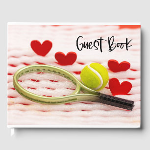 Tennis racket with love wedding guest book