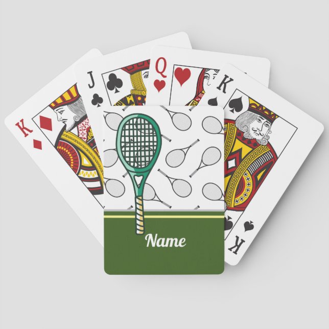 Tennis  racket with name playing cards (Back)