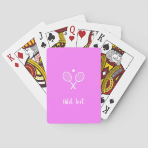 Tennis Rackets and Ball Deep Pink Personalised Playing Cards