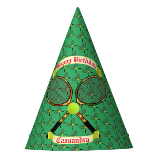 Tennis Rackets and Banners Paper Party Hats