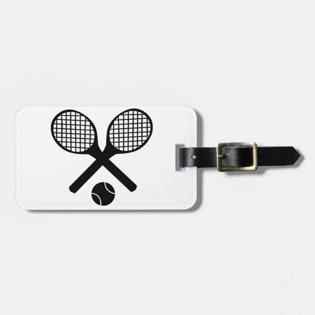 Tennis Rackets and Tennis Ball Luggage Tag (Front Horizontal)