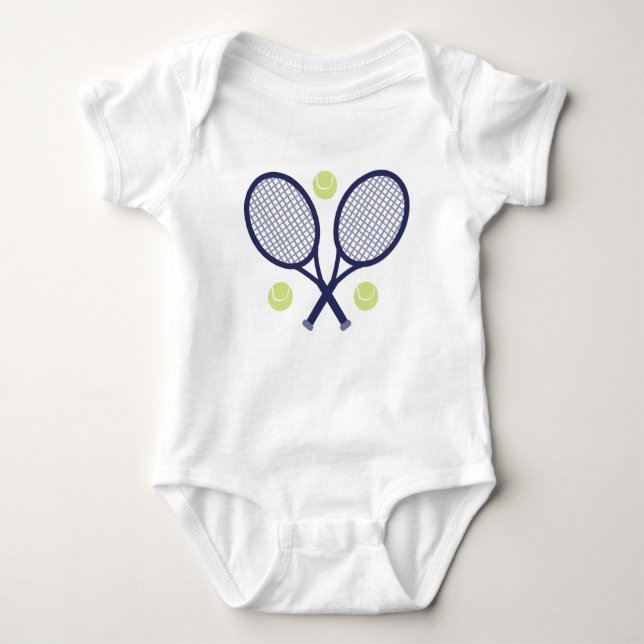 Tennis Rackets Baby Bodysuit (Front)