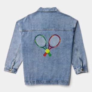 Tennis Rackets & Ball Denim Jacket
