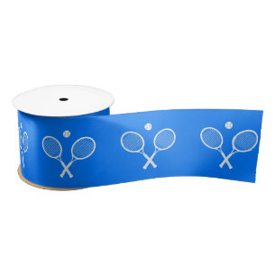 Tennis Rackets Blue Backgroud   Satin Ribbon