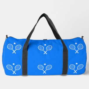 Tennis Rackets Blue Background Duffle Bag