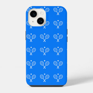 Tennis Rackets Blue Background iPhone 14 Case