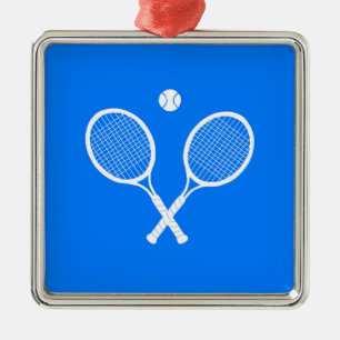 Tennis Rackets Blue Background Metal Tree Decoration
