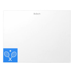 Tennis Rackets Blue Background Personalised Notepad