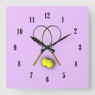 Tennis Rackets Girls Clock