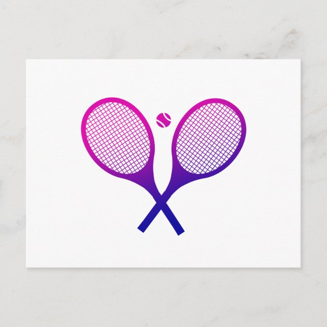 Tennis Rackets Magenta to Purple Ombre Postcard (Front)