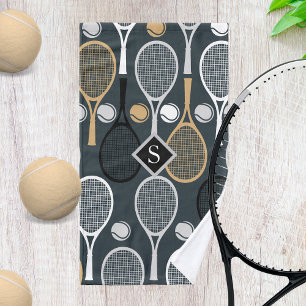 Tennis Rackets Monogram Sport Hand Towel