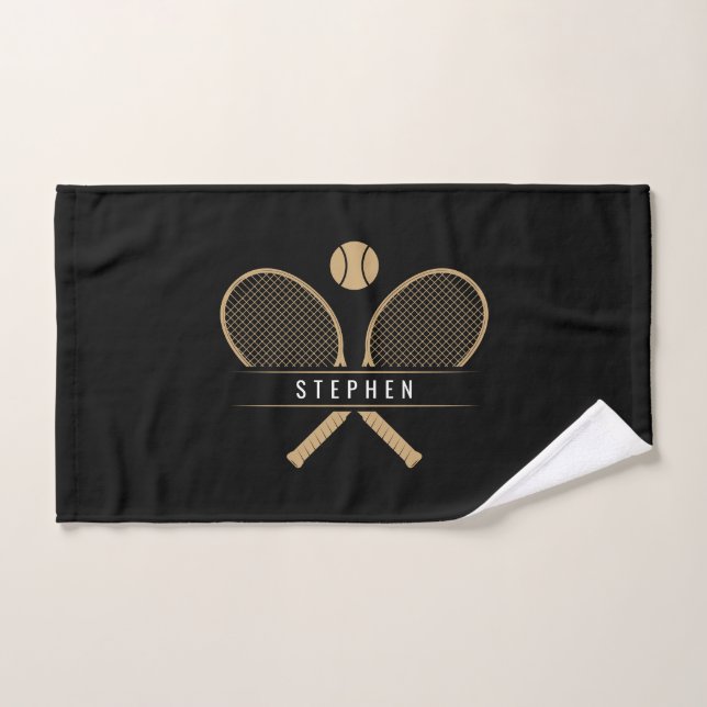 Tennis Rackets & Name Sports Hand Towel (Hand Towel)