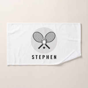 Tennis Rackets & Name Sports Hand Towel