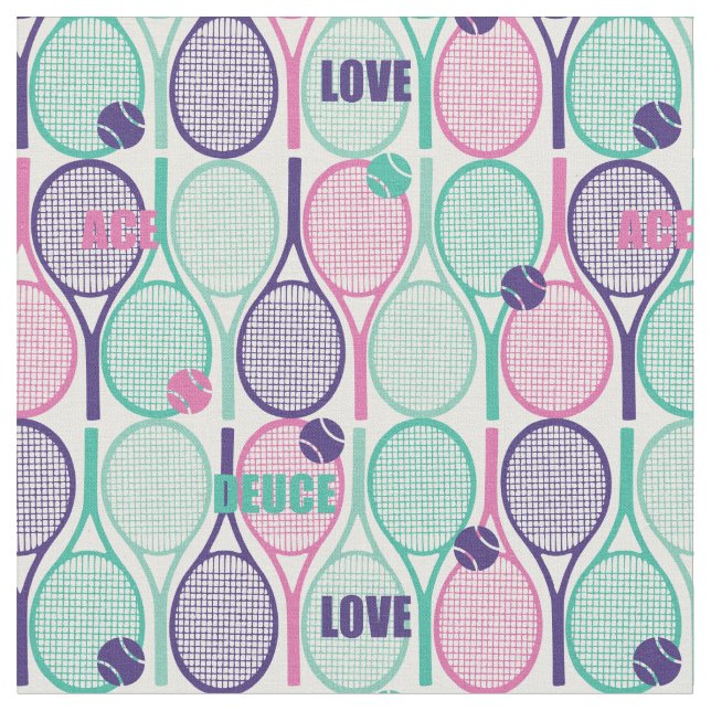 Tennis rackets on white background fabric (Close Up)