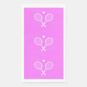 Tennis Rackets Party Deep Pink Napkin