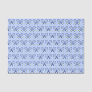 Tennis rackets pattern blue tissue paper
