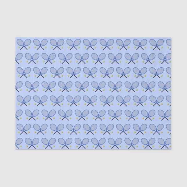 Tennis rackets pattern blue tissue paper (Front)