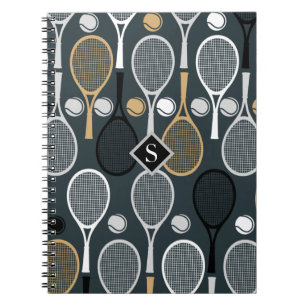 Tennis Rackets Personalised Monogrammed Sport Name Notebook