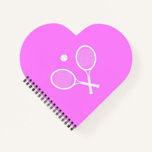 Tennis Rackets Pink  Heart Notebook