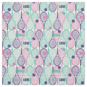 Tennis rackets repeated pattern fabric