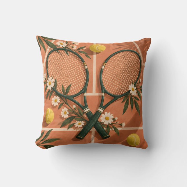 Tennis Rackets Weekend Pattern Cushion (Front)