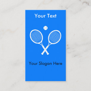 Tennis Rackets with Ball Blue Custom Text Enclosure Card