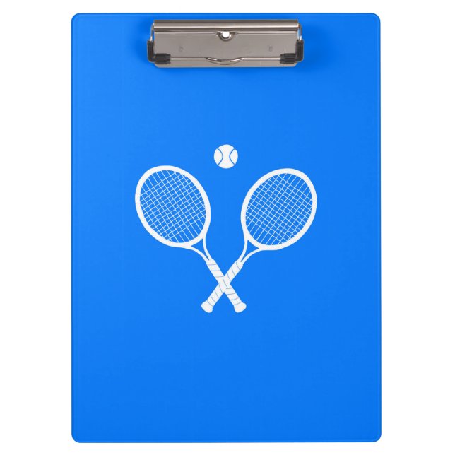 Tennis Rackets with Ball on Blue Background   Clipboard (Front)
