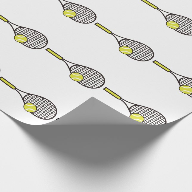Tennis Racquet and Ball Wrapping Paper (Corner)