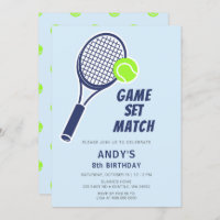 Tennis Racquet Blue Boys Birthday