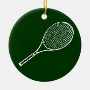 tennis racquet ceramic tree decoration