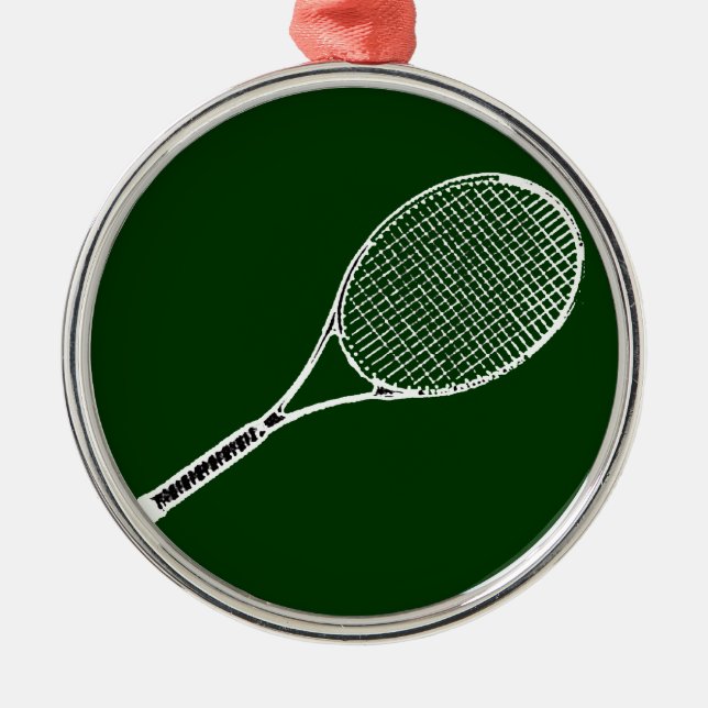 tennis racquet metal tree decoration (Front)