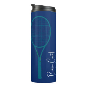 Tennis Racquet Personalized Blue  Thermal Tumbler