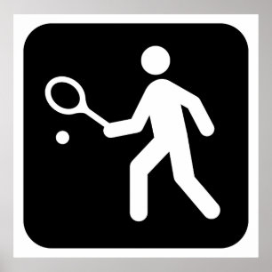Tennis Racquetball Pictogram Poster
