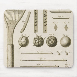 Tennis Racquets and Billiard Cues, from the 'Encyc Mouse Pad
