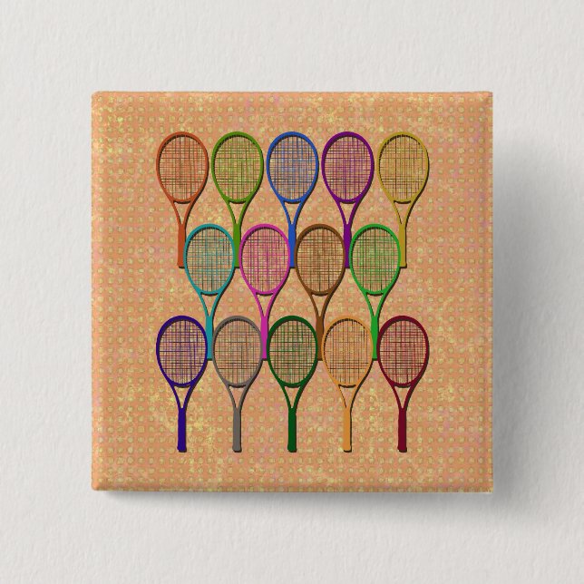TENNIS RACQUETS IN COLOR Button (Front)