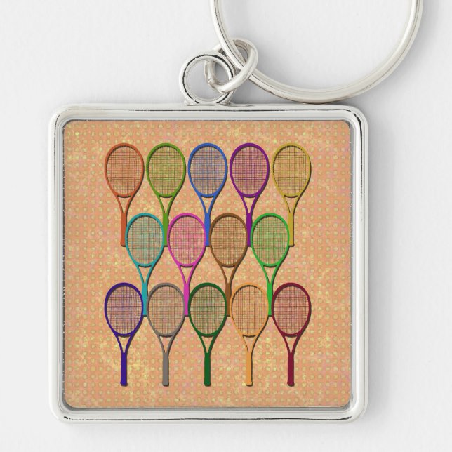 TENNIS RACQUETS IN COLOR Keychain (Front)