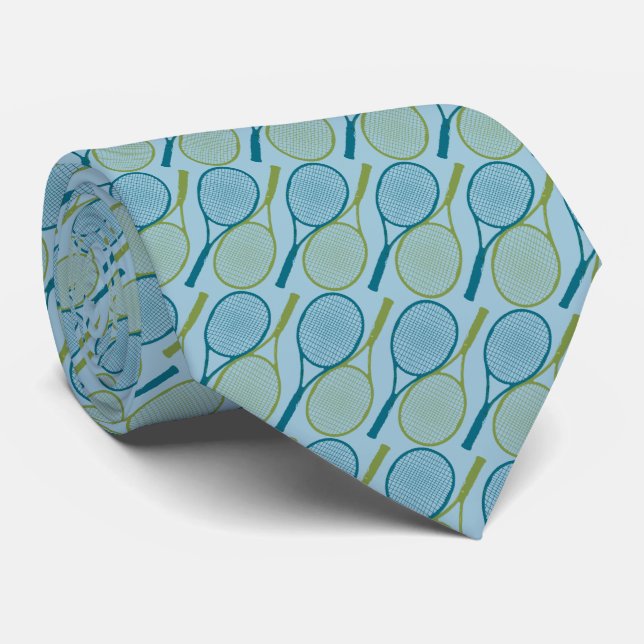 tennis racquets pattern tie (Rolled)