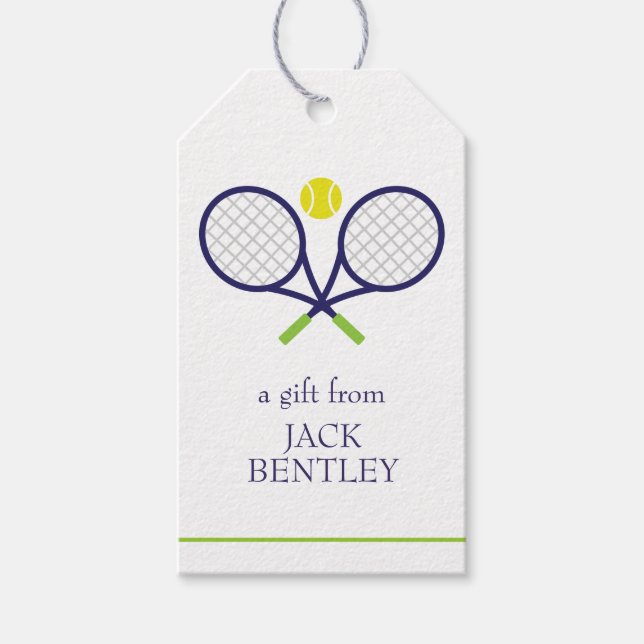 Tennis Racquets Personalised Gift Tags (Front)