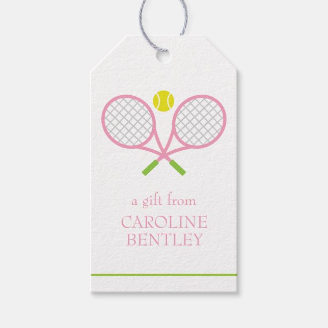 Tennis Racquets Personalised Gift Tags (Front)