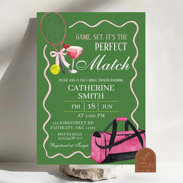 Tennis Rally And Margaritas Adult Birthday Invitation (Creator Uploaded)