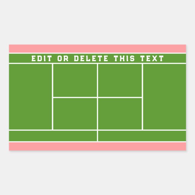 Tennis  rectangular sticker (Front)