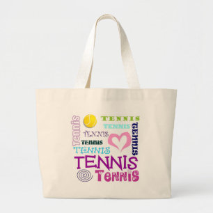 Tennis Repeating Large Tote Bag