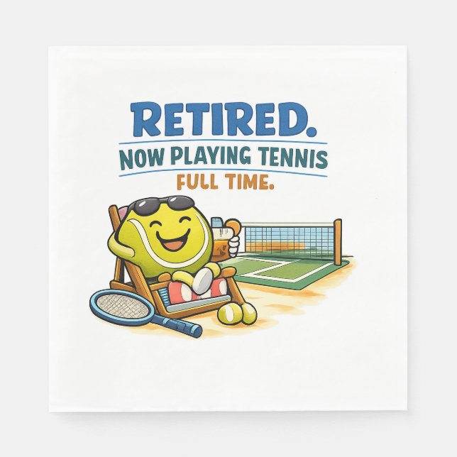 Tennis Retirement Party Napkin (Front)