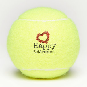 Tennis Retirement with heart red roses Balls