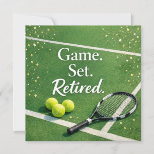 Tennis  Retirement with racket and ball  Card