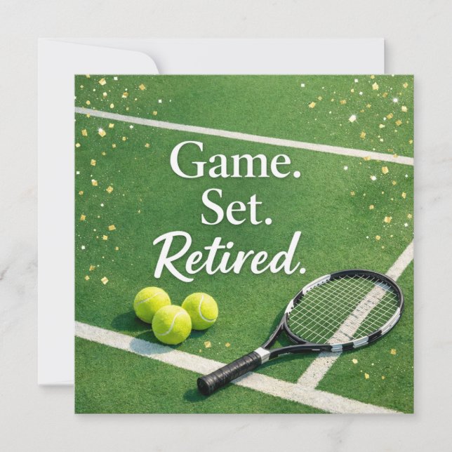 Tennis  Retirement with racket and ball  Card (Front)