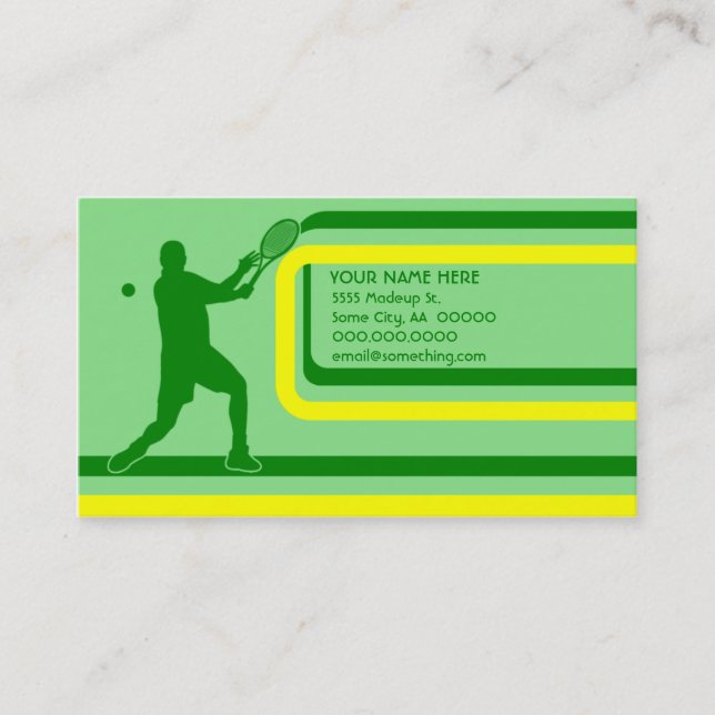 tennis : retro style : business card (Front)