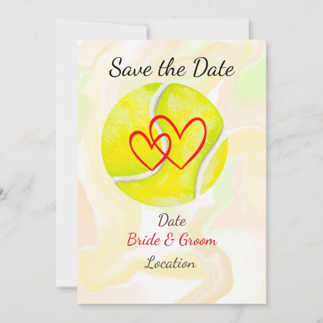 Tennis Save the date foe Tennis Player wedding Invitation (Front)